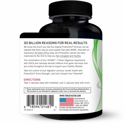 Force Factor® ProbioSlim® Extra Strength Probiotic Capsules Perspective: right