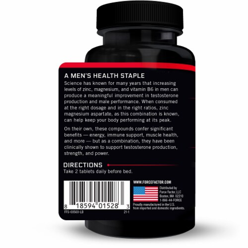 Force Factor Zinc Magnesium Aspartate Capsules Perspective: right