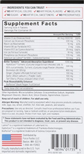 Force Factor® Better Turmeric™ Tablets Perspective: right