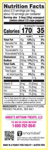 Angie's® Boom Chicka Pop Gluten Free Sea Salt Microwave Popcorn Perspective: right