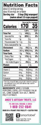 Angie's® Boom Chicka Pop Gluten Free Lightly Sweet Kettle Corn Microwave Popcorn Perspective: right