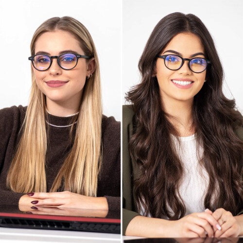 Readerest Black Round Reading Glasses (1.50 Magnification) Computer Glasses Perspective: right