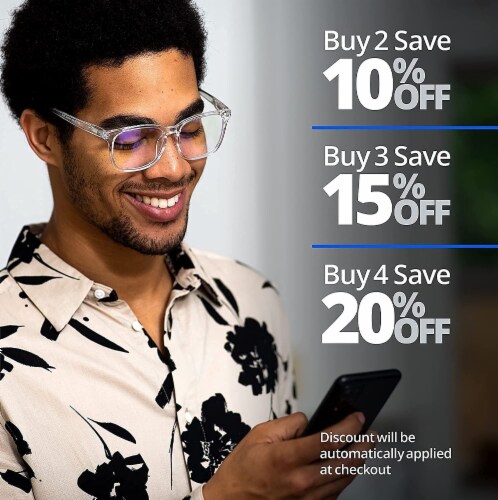 Readerest Charcoal Blue Light Blocking Glasses - Anti-Glare, UV, Eye Strain Protection Perspective: right