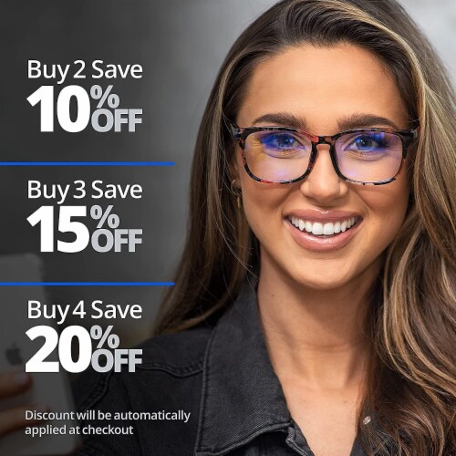 Readerest Light Blue Blocking Reading Glasses (1.75 Magnification) Perspective: right