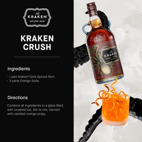 Kraken Rum Gold Spiced Rum Perspective: right