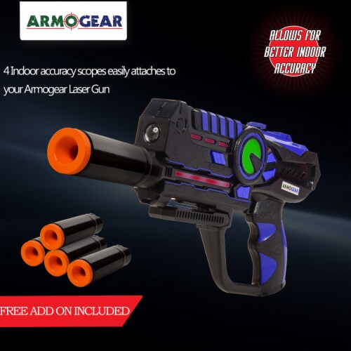 ArmoGear Rechargeable Laser Tag Set: 4 Guns & Vests w/ LED Score Display