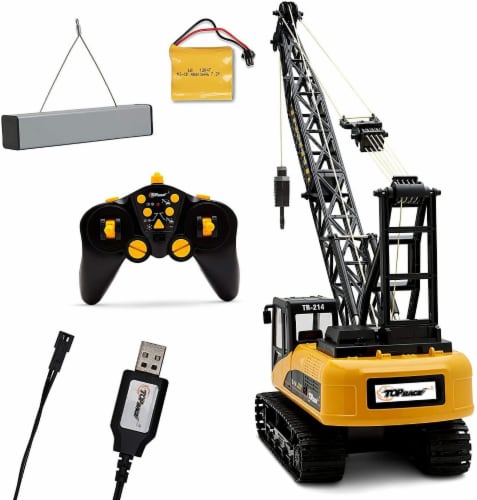 Top Race TR-214 Pro 1:14 15Ch RC Crane, Battery Powered Metal Hook  Construction Toy, 4.45 H 7.8 L 7.21 W - Jay C Food Stores