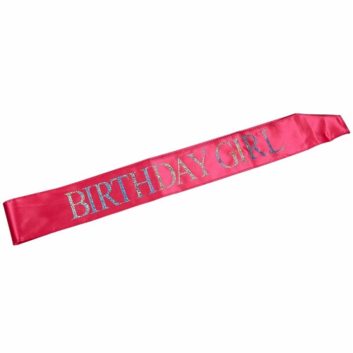 Pink Birthday Girl Rhinestone Tiara Birthday Sash Set for Gift Party Supplies and Decorations Perspective: right