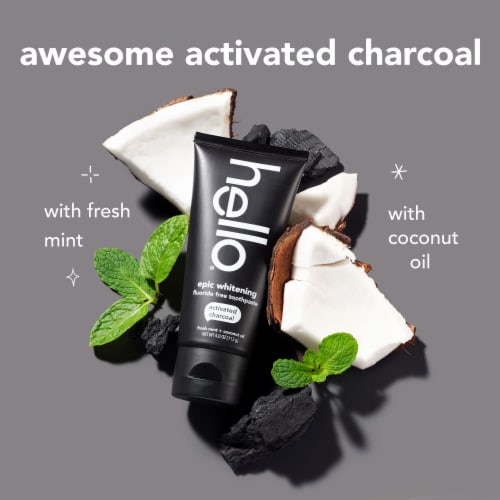 hello Epic Whitening Charcoal Fluoride Free Toothpaste in Fresh Mint Perspective: right