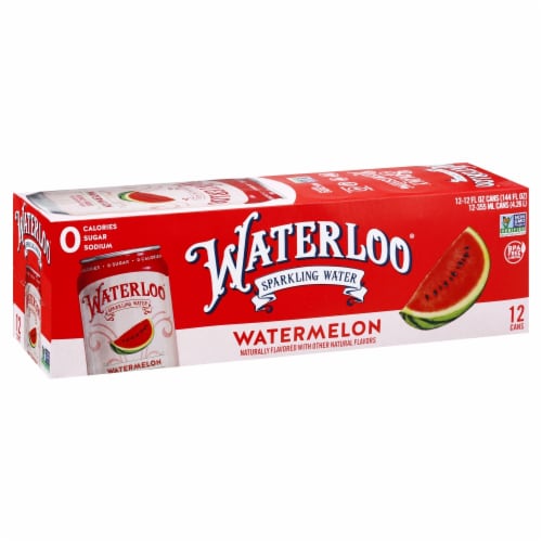 Waterloo® Watermelon Flavored Sparkling Water Cans Perspective: right