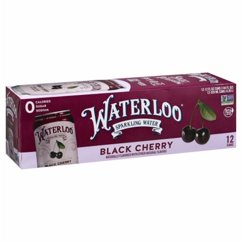Waterloo® Black Cherry Flavored Sparkling Water Cans Perspective: right