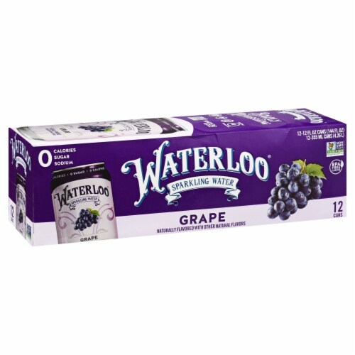Waterloo® Grape Flavored Sparkling Water Cans Perspective: right