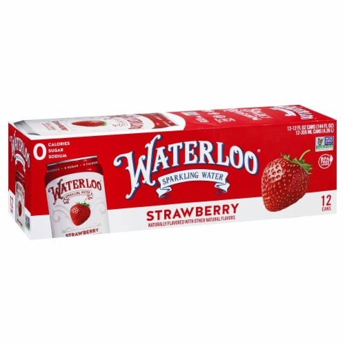 Waterloo® Strawberry Flavored Sparkling Water Cans Perspective: right