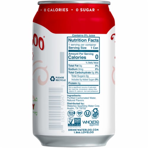 Waterloo Strawberry Sparkling Water Perspective: right