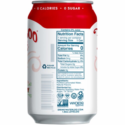 Waterloo Strawberry Sparkling Water Perspective: right