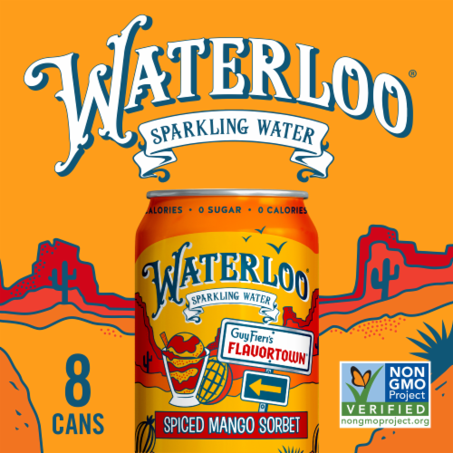 Waterloo® Spiced Mango Sorbet Sparkling Water Perspective: right