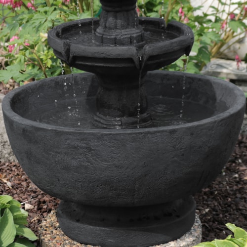 Outdoor Water Fountain 3 Tier 34 Budding Fruition Patio Garden Yard Décor Perspective: right