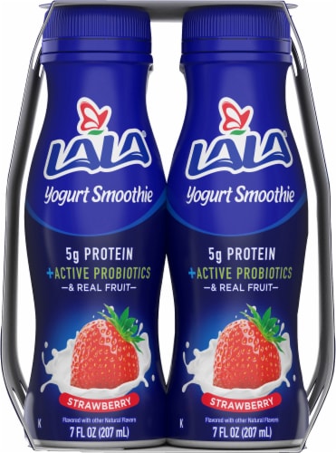 LaLa® Wild Strawberry Flavored Probiotic Yogurt Smoothies Perspective: right