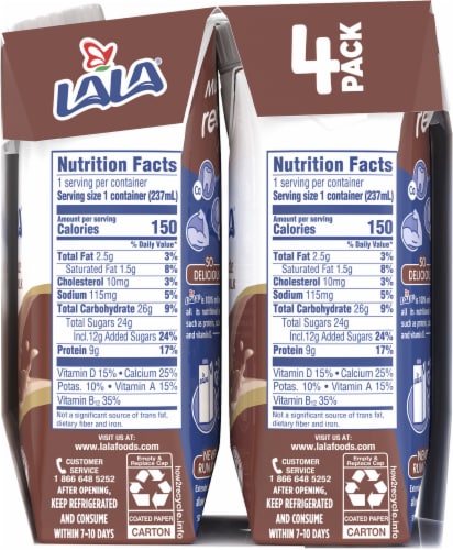 LALA® Chocolate Low Fat Milk Perspective: right