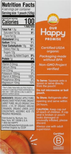 Happy Tot® Organics Super Foods Apple Sweet Potato Carrot Baby Food Pouches Perspective: right