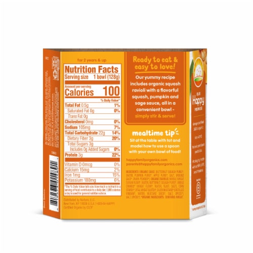 Happy Tot Organic Squash Pumpkin & Sage Ravioli Bowl Perspective: right