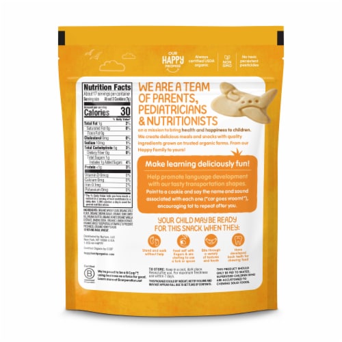 Happy Tot Organics Cookies Vanilla Whole Grain Toddler Cookies BAG Perspective: right