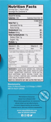 Enjoy Life Crunchy Chocolate Chip Mini Cookie Snack Packs 6 Count Perspective: right