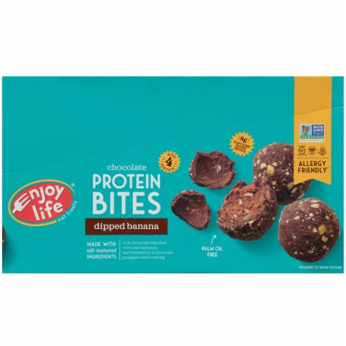 Enjoy Life Dipped Banana Chocolate Protein Bites Perspective: right
