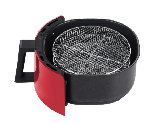 GoWISE USA 7-Quart Electric Air Fryer with Dehydrator, Red/Silver Perspective: right