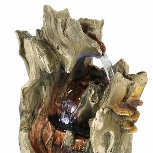 Sunnydaze Cascading Caves Waterfall Water Tabletop Fountain Feature w/ LED - 14 Perspective: right