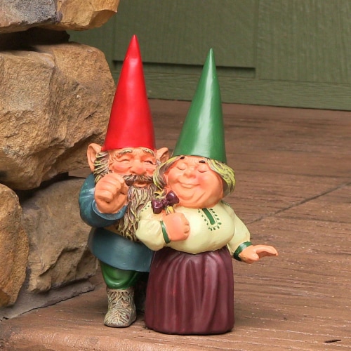 Sunnydaze Arnold and Sarah Gnome Statue - Outdoor Lawn and Garden Decor - 8" Perspective: right
