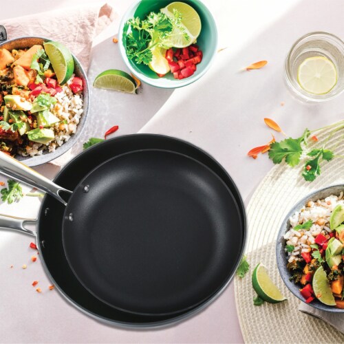 Initiatives 12 In. Black Non-Stick Fry Pan w/ Pour Spout - Power