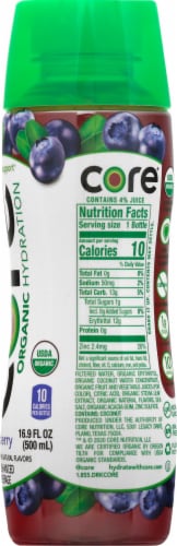 Core Organic Hydration Blueberry Nutrient Enhanced Water Beverage Perspective: right
