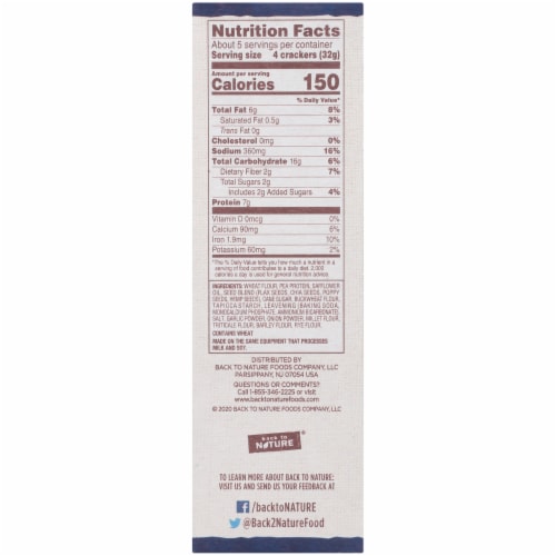 Back to Nature Pea Protein Whole Lotta Seeds Crackers Perspective: right
