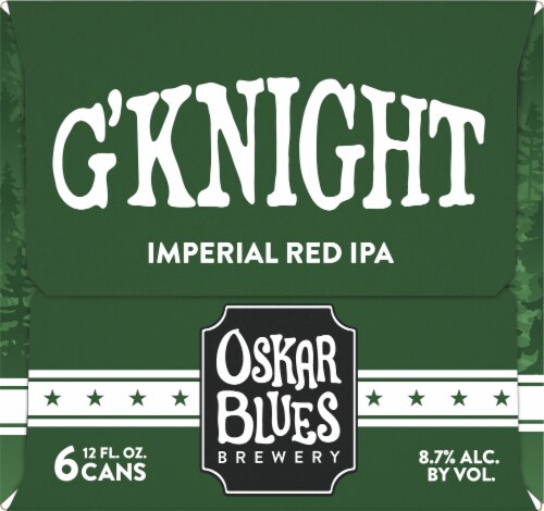 Oskar Blues Brewery G'Knight Imperial Red IPA Perspective: right