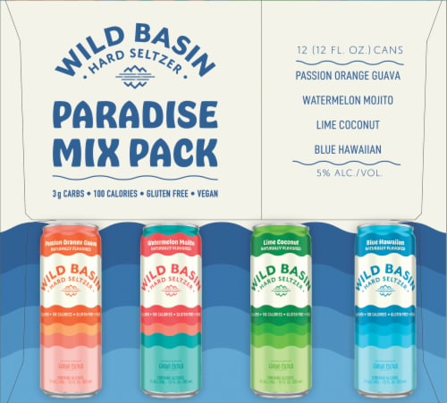 Oskar Blues Brewery Wild Basin Paradise Hard Seltzer Variety Pack Perspective: right