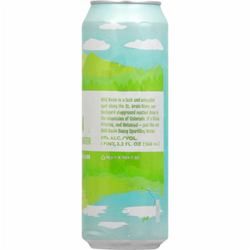 Oskar Blues Brewery Wild Basin Classic Lime Boozy Sparkling Water Hard Seltzer Perspective: right