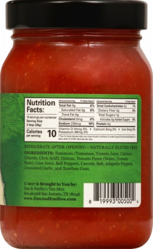 Dan & Emilio's Tex-Mex Mild Cantina Salsa Perspective: right