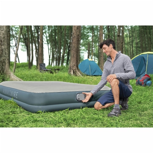 Bestway AlwayzAire Gray 14 Inch Air Mattress Bed with Rechargeable Pump