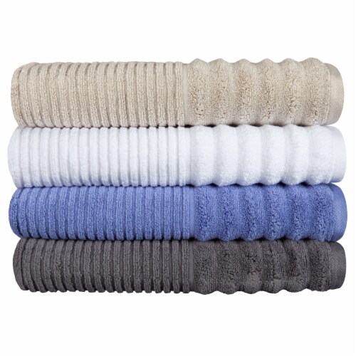 LaFlin Chateau Gray Horizonal Ribbed Bath Towel Set Perspective: right