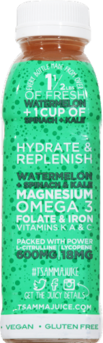 Tsamma Watermelon Spinach + Kale Juice Perspective: right