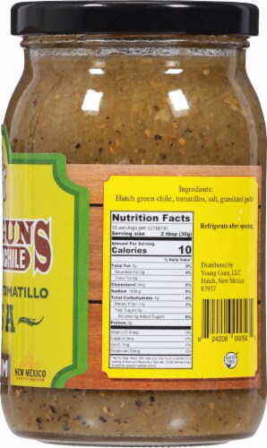 Young Guns Hatch Valley Green Chile Tomatillo Medium Salsa Perspective: right