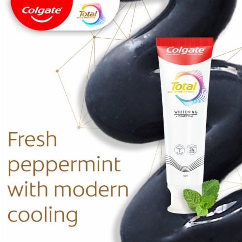 Colgate Total Active Prevention Whitening and Charcoal Toothpaste in Mint Perspective: right