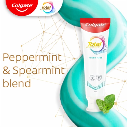 Colgate Total Fresh Mint Stripe Toothpaste Mint Gel Toothpaste Perspective: right