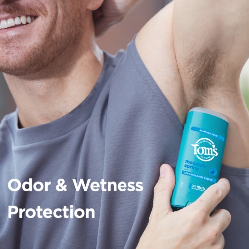 Tom’s of Maine Mountain Spring Natural Deodorant Aluminum Free Clear Application Perspective: right