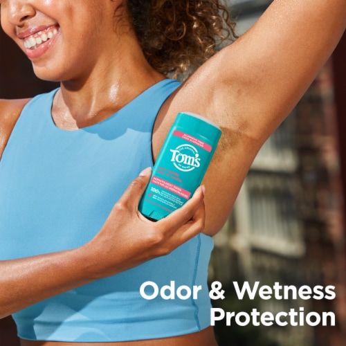 Tom’s of Maine Rose Vanilla Natural Deodorant Aluminum Free Clear Application Perspective: right