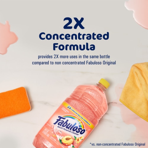 Fabuloso Multi Purpose Cleaner 2X Concentrated Formula Floor Cleaner Peach Scent 56 fl oz Perspective: right