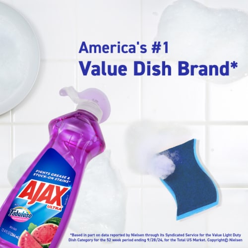 Ajax Ultra Liquid Dish Soap with Fabuloso Watermelon Scent Perspective: right
