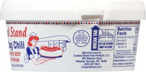 Custard Stand Original All Beef Hot Dog Chili Perspective: right