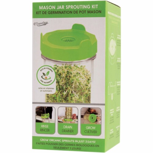 Masontops Wide Mouth Single Mason Jar Sprouting Kit Perspective: right